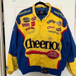 VTG JH Design Cheerios Racing Jacket #43 Bobby Labonte Men XL Embroidery Patches